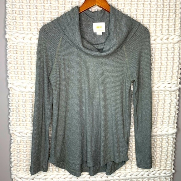 Anthropologie Maeve Ribbed Cowl Neck Turtleneck Top - Picture 3 of 6